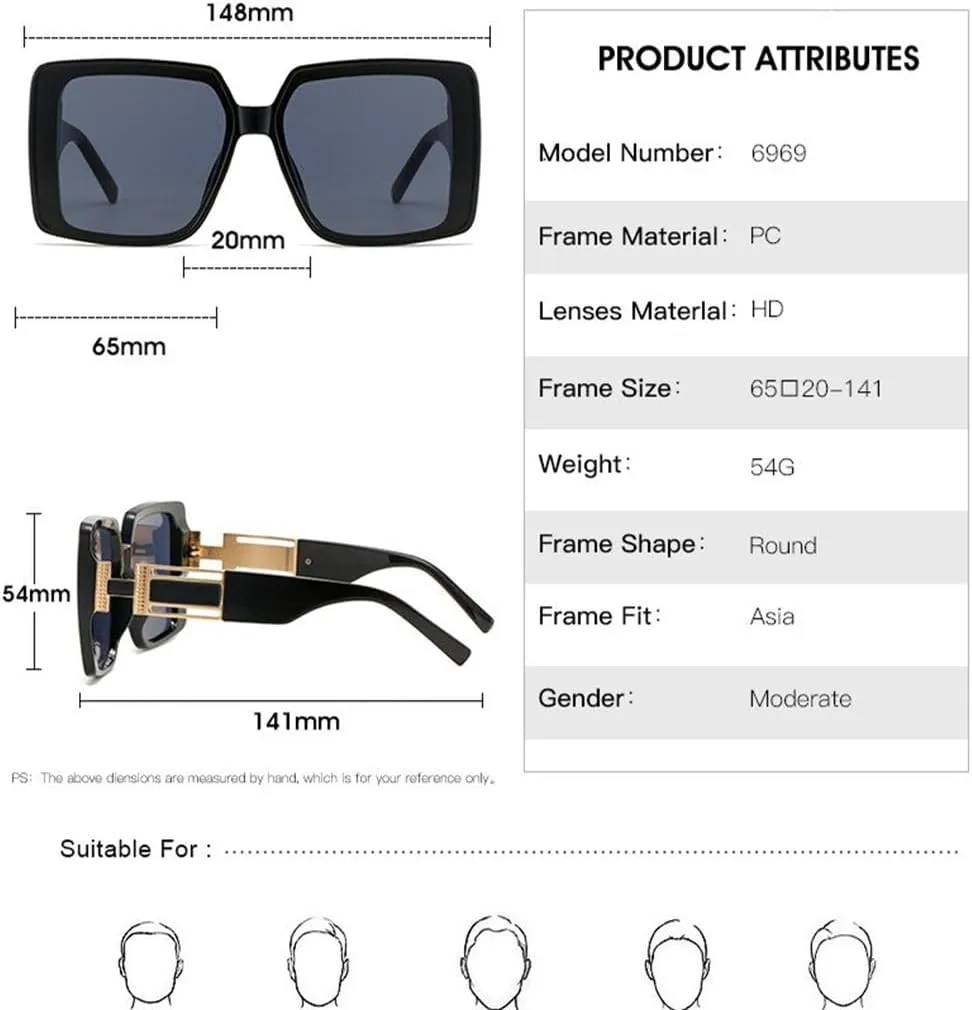 Luxury Oversized Men Sunglasses Sun Glasses For Women Fashion Gradient Shades