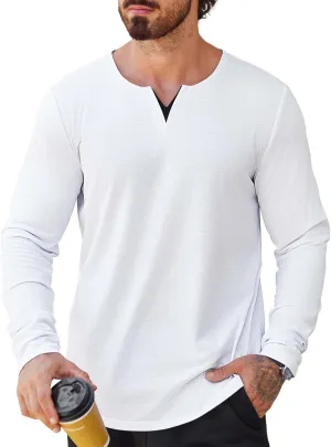 Mens 3 Pack T Shirts Casual Fashion Longline V-Neck Shirt Tee