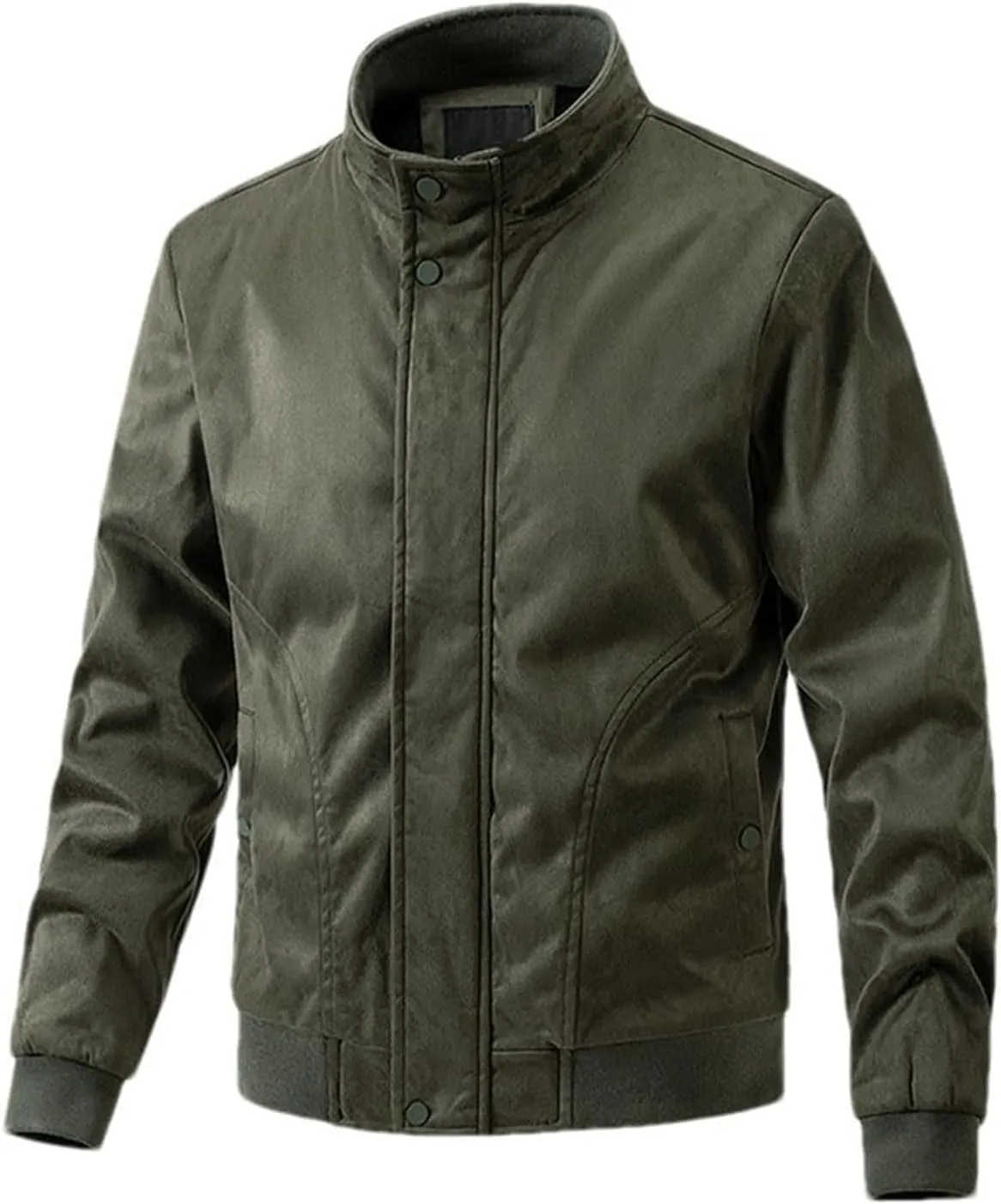 Men's Bomber Jacket Lightweight Vintage Faux Suede Bomber Jackets Baseball Tactical Coat Casual Thicken Warm Outerwear