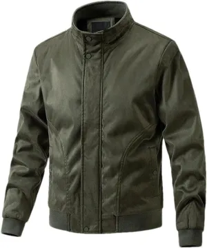 Men's Bomber Jacket Lightweight Vintage Faux Suede Bomber Jackets Baseball Tactical Coat Casual Thicken Warm Outerwear