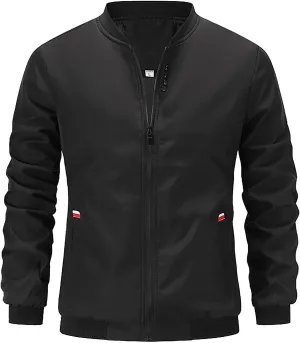 Men's Bomber Jacket Stylish Lightweight Softshell Flight Spring Fall Casual Jackets for Men Fashion Coat
