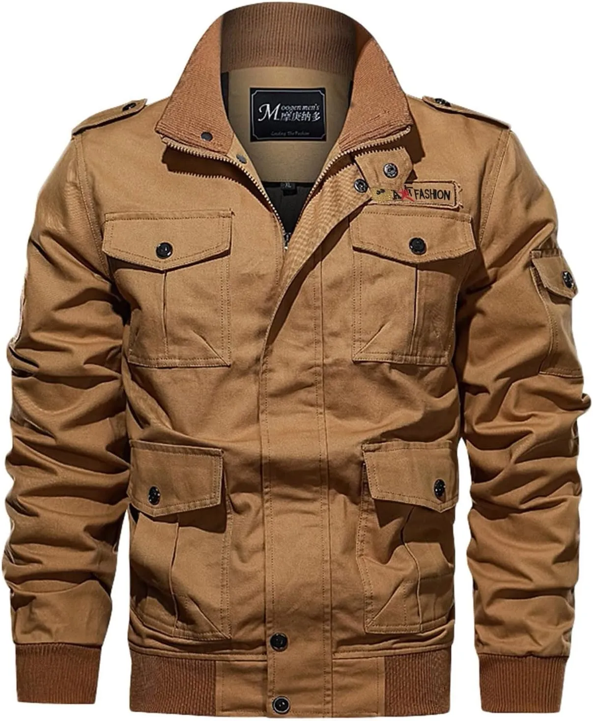 Men's Corduroy Plaid Sherpa Lined Clothing Warm Long Sleeve Thickened Winter Breathable Coat with Pocket Fleece