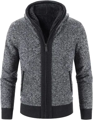 Men'S Flannel Jacket With Hood Zipper Long Sleeve Pocket Warm Cardigan Jacket Fleece Lined Flannel Shirts Plaid