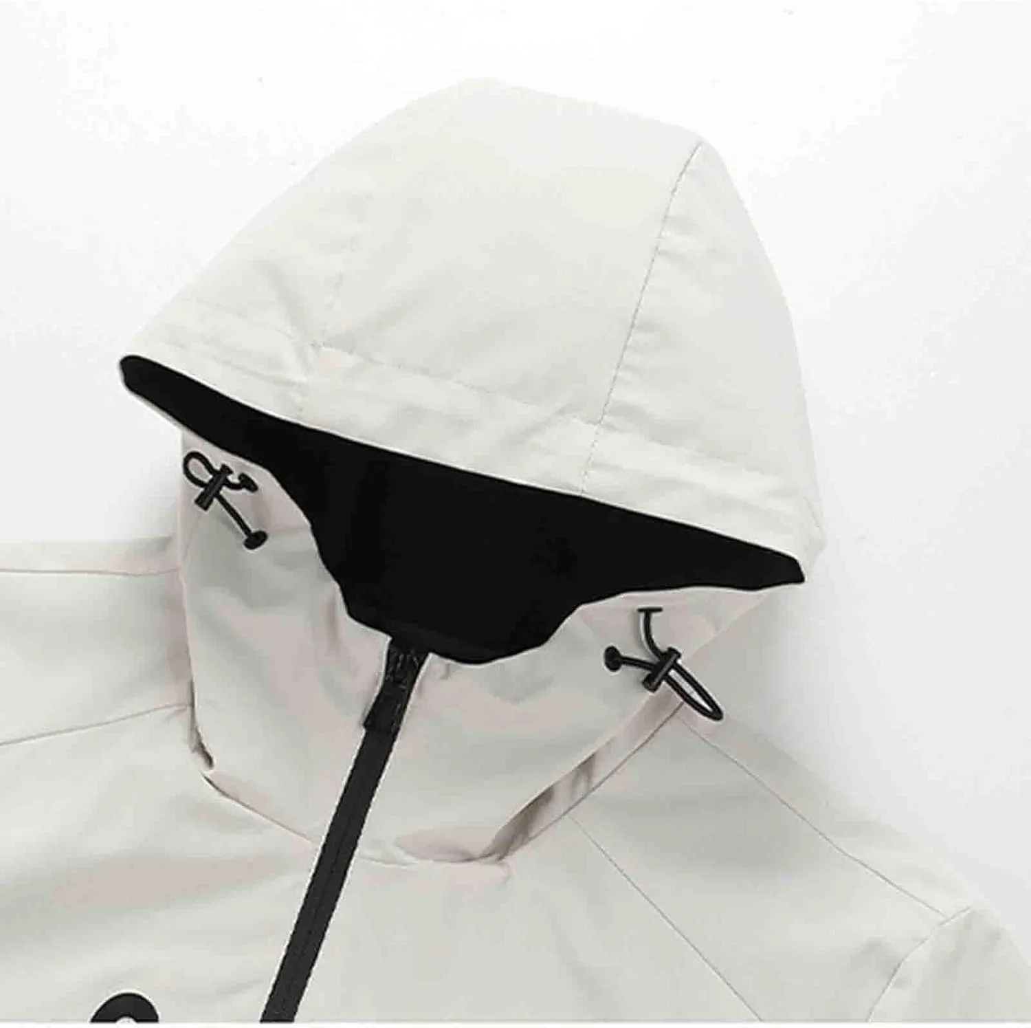 Mens Hooded Outdoor Rain Jacket Male Zipper Long Sleeve Raincoat 2024 Fall Fashion Waterproof Windbreaker with Pocket