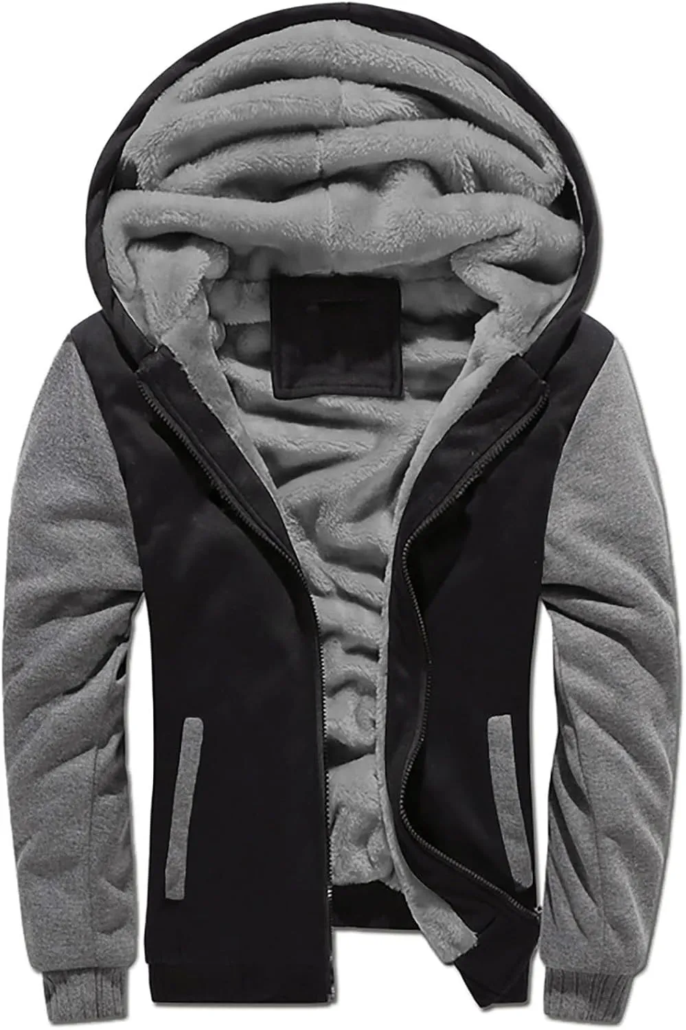 Mens Jacket Winter Heavyweight Workout Zip Long Sleeve Sherpa Lined Warm Hoodie Jackets Sweatshirt Coats Sports,S-5XL