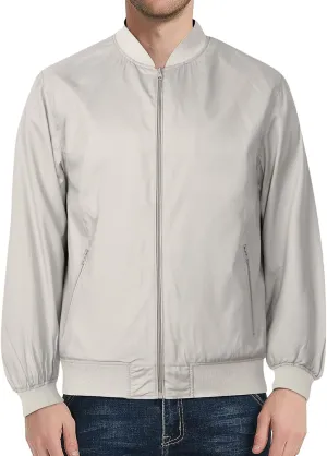 Mens Lightweight Bomber Jacket Casual Windbreaker Flight Zip Up for Outdoor Activities and Everyday Wear