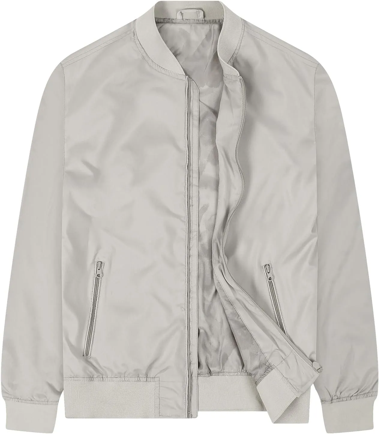 Mens Lightweight Bomber Jacket Casual Windbreaker Flight Zip Up for Outdoor Activities and Everyday Wear