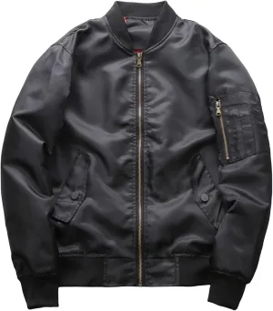 Mens Lightweight Bomber Jacket Flight Jacket Casual Softshell Varsity Jacket Reversible Bomber Flight Jacket