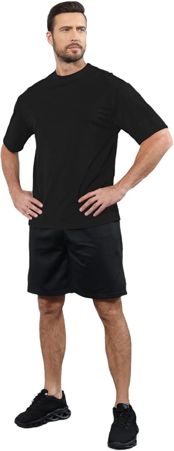 Mens Oversize Short Sleeve T-Shirts Loose Fit Solid Color Lightweight Tee Shirt Athletic Dry Fit Top