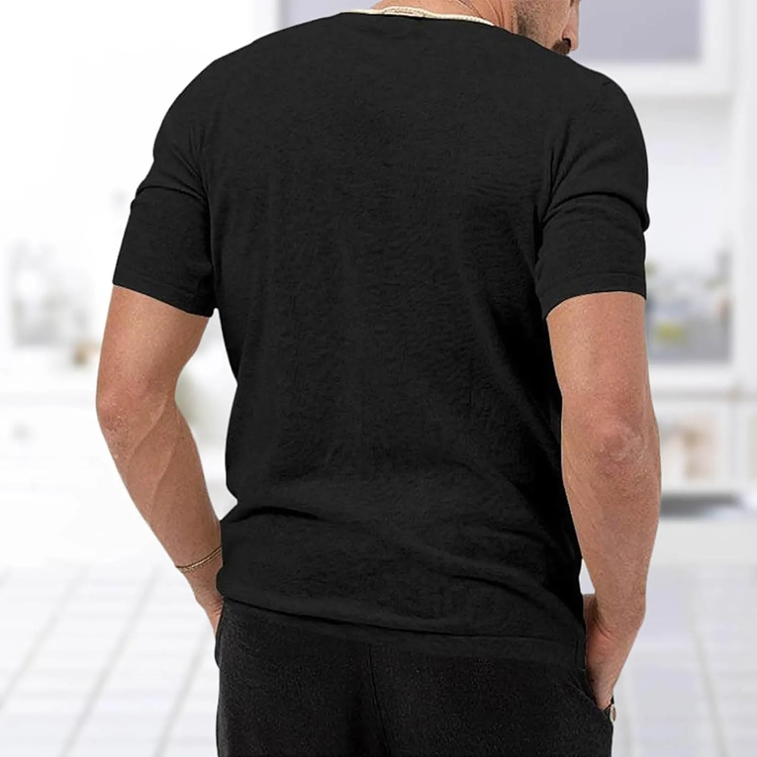 Mens Summer Thin V Neck Solid Color Sweater Summer Short Sleeve Knit T Shirt Top Big and Tall Tee Shirts for Men
