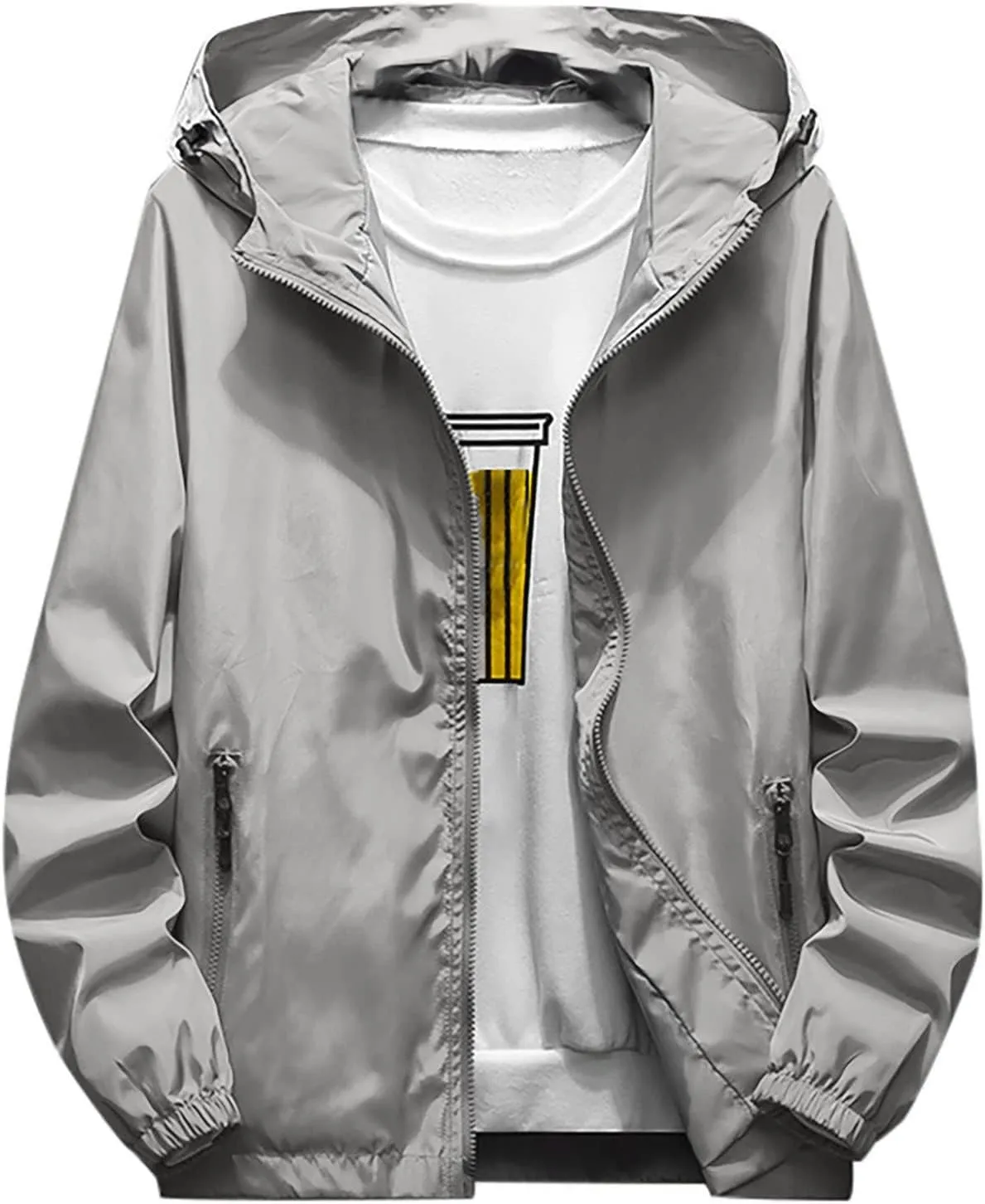 Men's Windbreaker Rain Jacket Lightweight Pullover For Hiking Golf Running Jacket, M-7XL