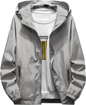 Men's Windbreaker Rain Jacket Lightweight Pullover For Hiking Golf Running Jacket, M-7XL