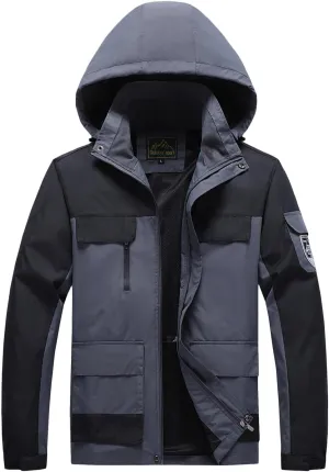Mens Windproof Jacket Waterproof Lightweight Mountain Sport Jacket Hooded Windbreaker Outdoors Raincoat Hiking Outfits