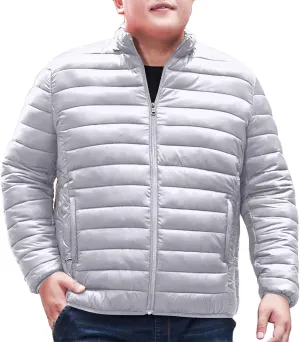 Men's Winter Jackets Lightweight Puffer Jacket Warm Quilted Jackets Plus Size Packable Down Jacket Stand Collar Coat