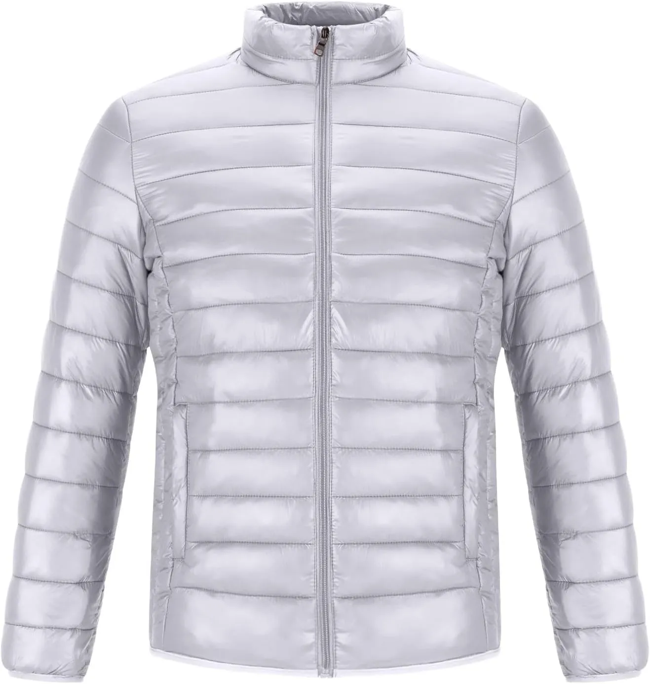 Men's Winter Jackets Lightweight Puffer Jacket Warm Quilted Jackets Plus Size Packable Down Jacket Stand Collar Coat