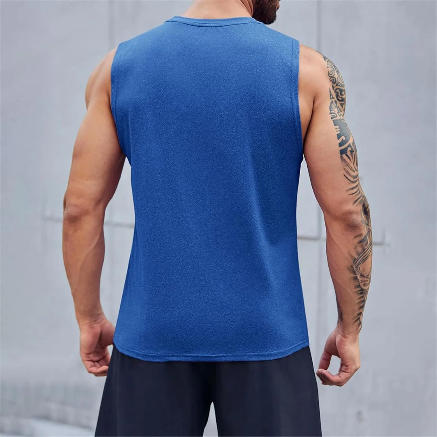 Men's Workout Sleeveless Tank Tops Stylish Gulf of Mexico Print Muscle Cut Off Shirt Summer Casual Beach Vacation Top