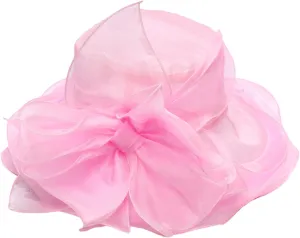 Mesh Sunshade Hat Flower Temperament Wedding Dress Hat Sun Dome Large Brim Hat Fashion Hat Buckets Spring Summer