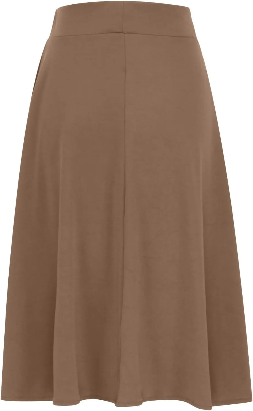 Midi Skirts for Women Elegant High Waisted Knee Skirts Spring Summer Hip-Wrapped Skirt Solid Color A-Line Skirts