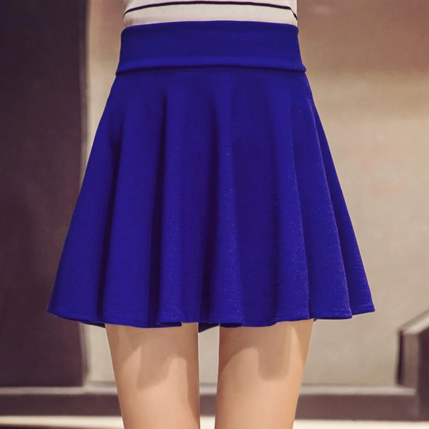Mini Skirt for Women High Waisted Tennis Skirt Stretchy Flared Casual Skater Skirt School Teen Girls Pleated Skirts