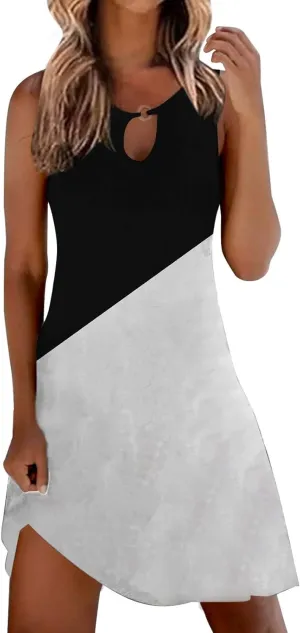 Minn Sundresd Sun Dresses for Women 2025 Vacation Beach Casual Summer Sundresses Sleeveless Tank Short Boho Dress