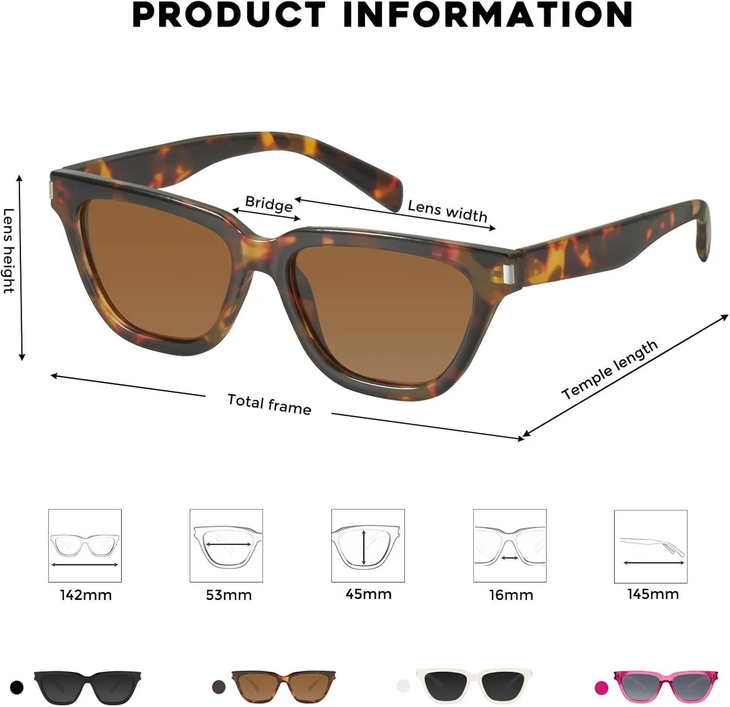 mosanana Trendy Small Cat Eye Polarized Sunglasses for Women Retro Square Narrow Skinny Sun Glasses MS52358