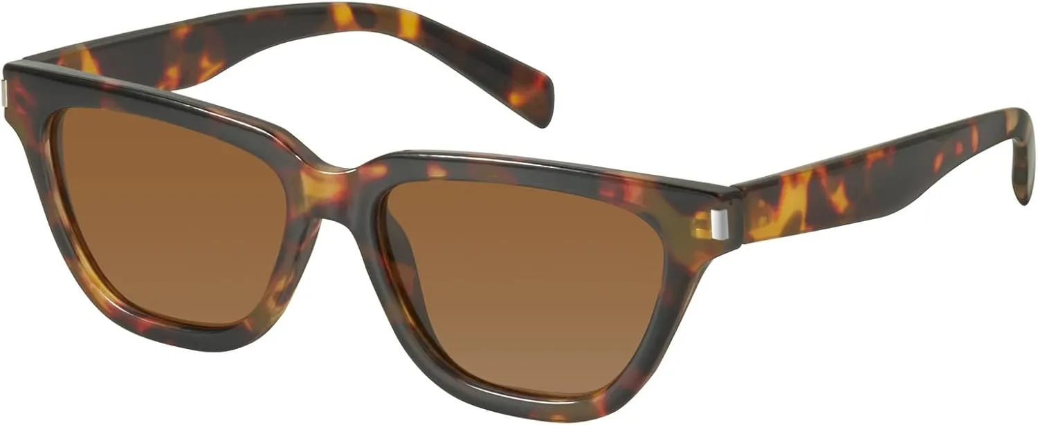 mosanana Trendy Small Cat Eye Polarized Sunglasses for Women Retro Square Narrow Skinny Sun Glasses MS52358