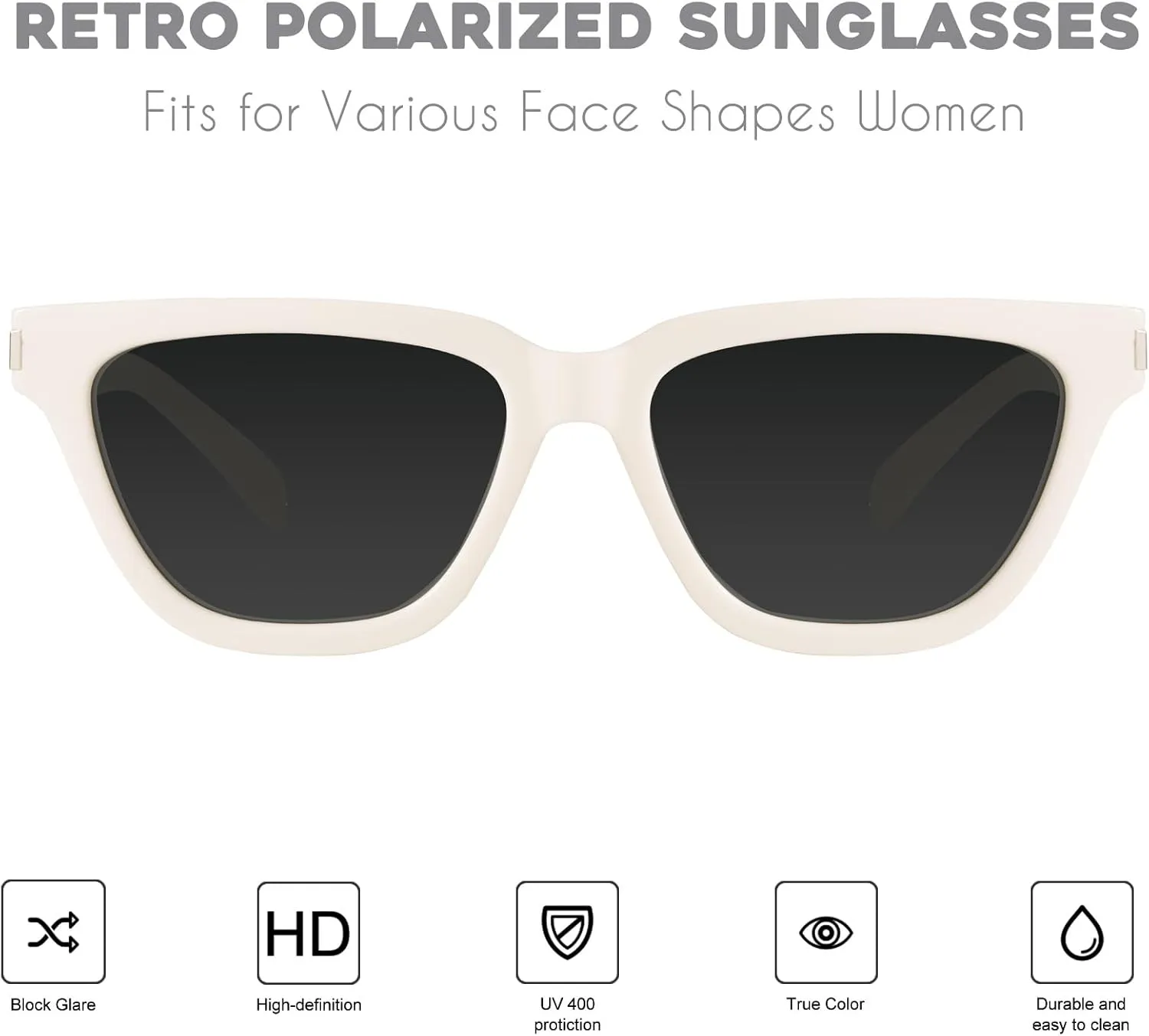 mosanana Trendy Small Cat Eye Polarized Sunglasses for Women Retro Square Narrow Skinny Sun Glasses MS52358