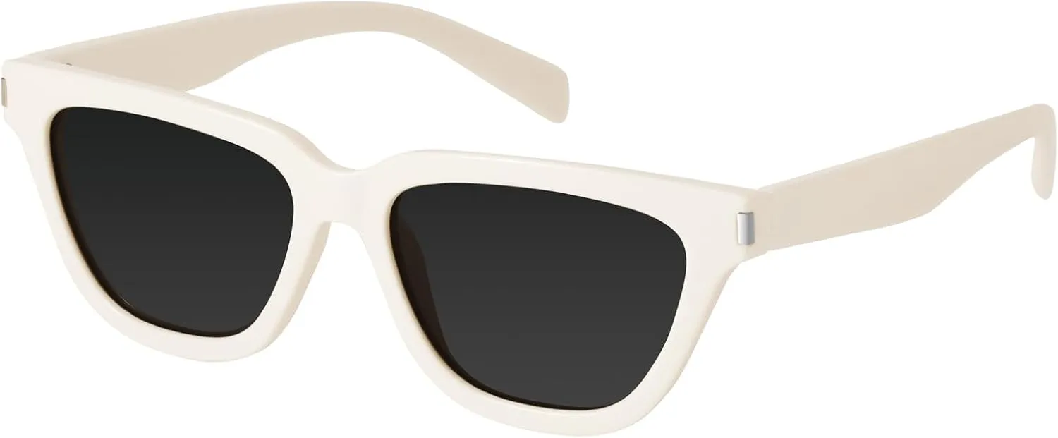 mosanana Trendy Small Cat Eye Polarized Sunglasses for Women Retro Square Narrow Skinny Sun Glasses MS52358