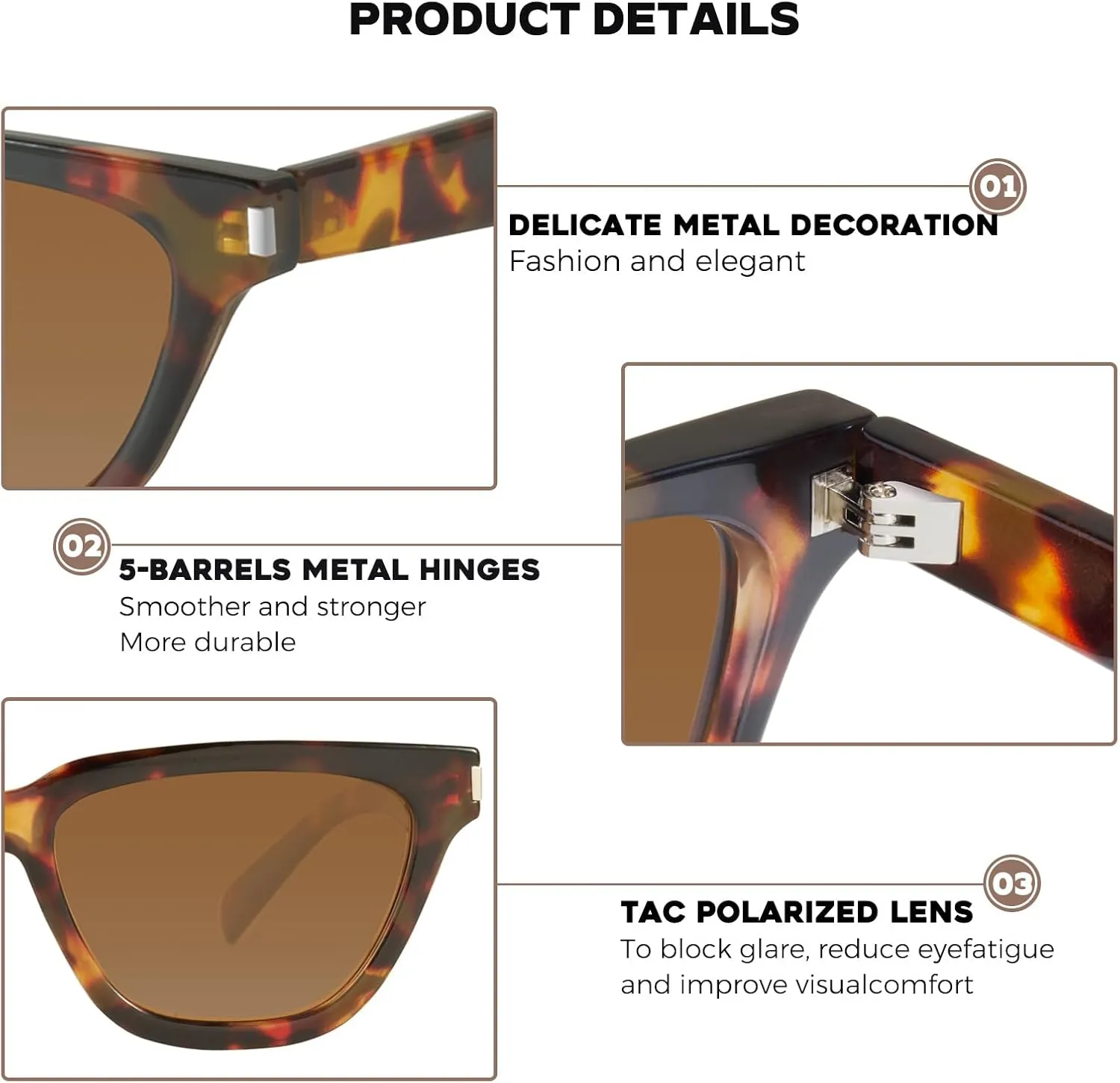 mosanana Trendy Small Cat Eye Polarized Sunglasses for Women Retro Square Narrow Skinny Sun Glasses MS52358