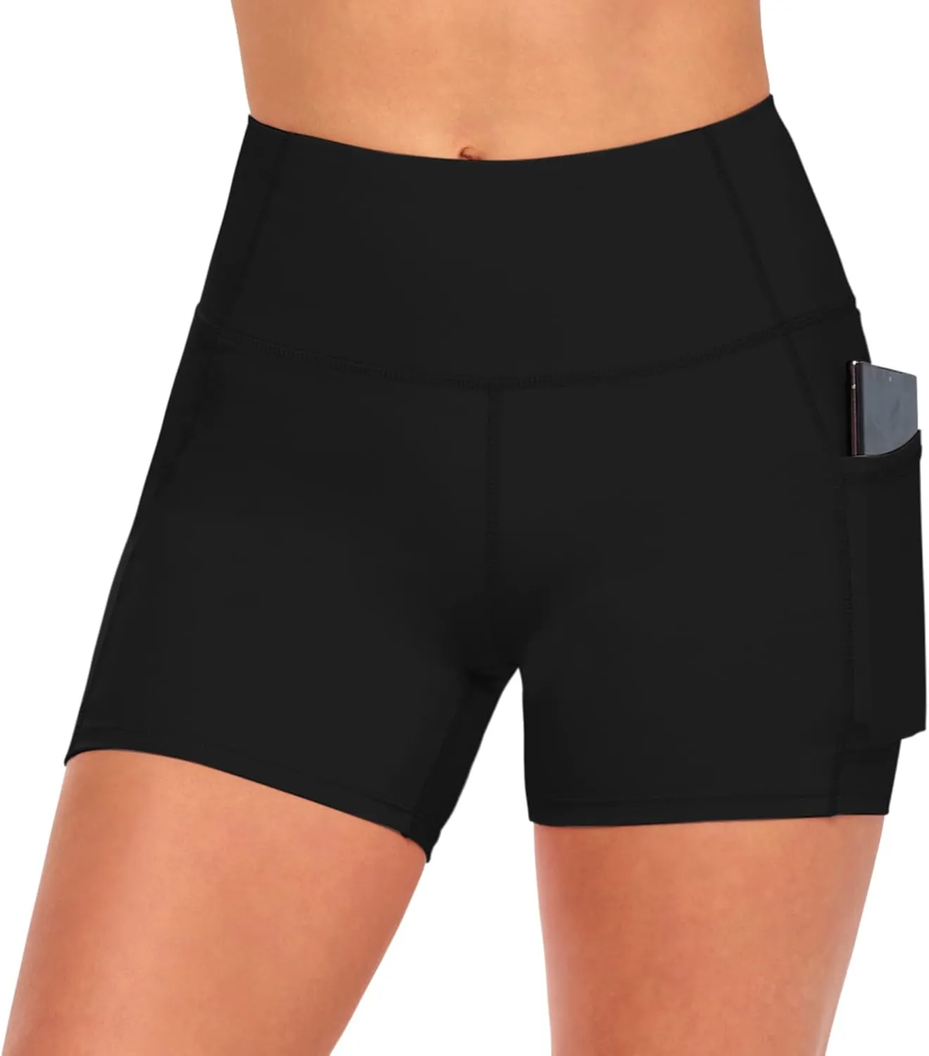 Natural Uniforms Women's High Waist Yoga Shorts with Tummy Control