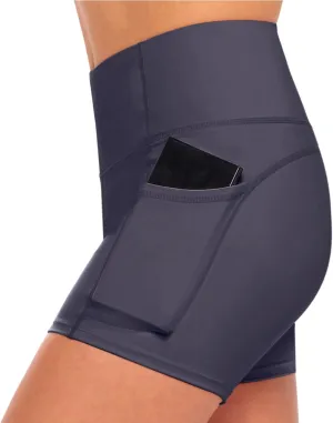 Natural Uniforms Women's High Waist Yoga Shorts with Tummy Control