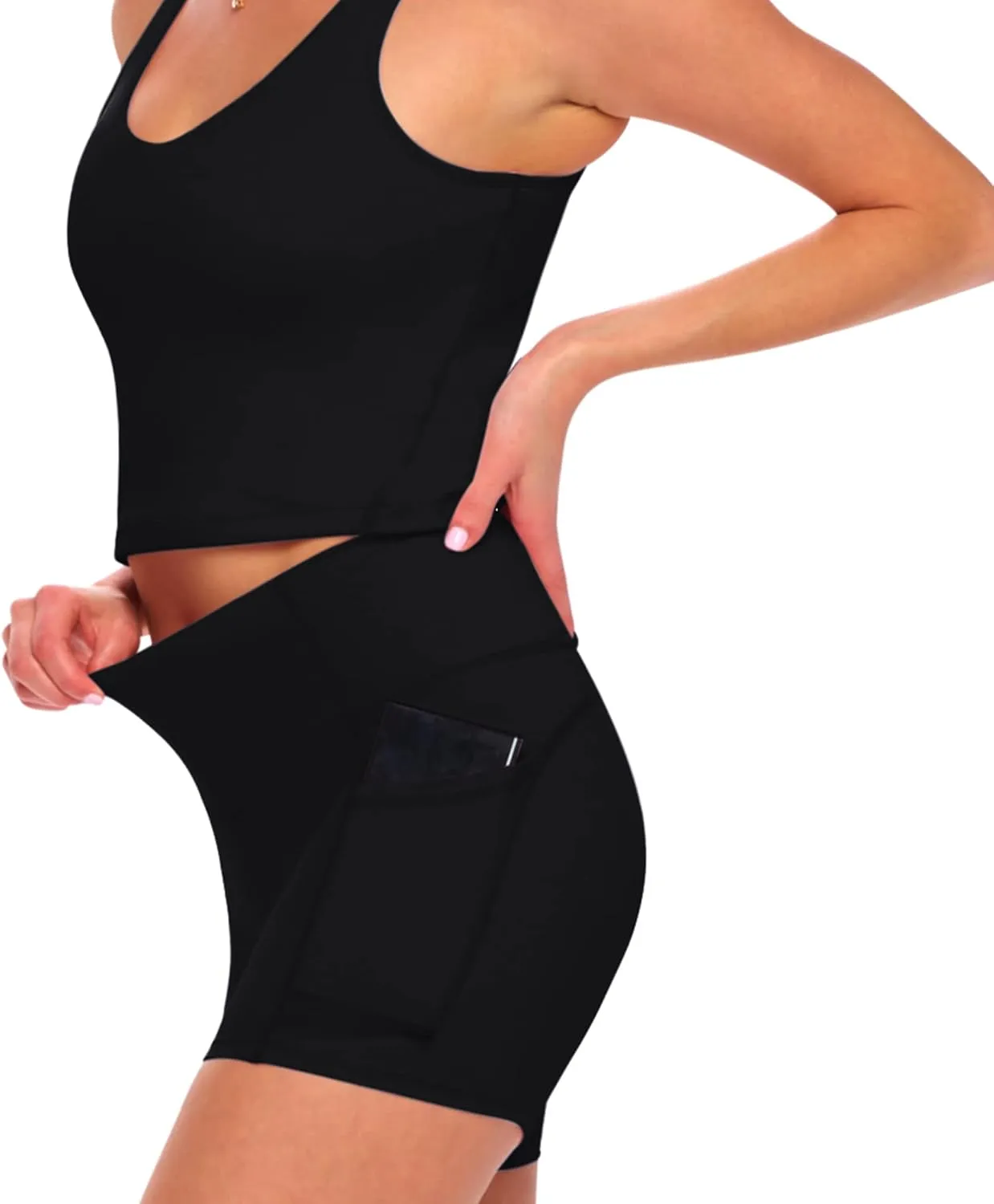 Natural Uniforms Women's High Waist Yoga Shorts with Tummy Control