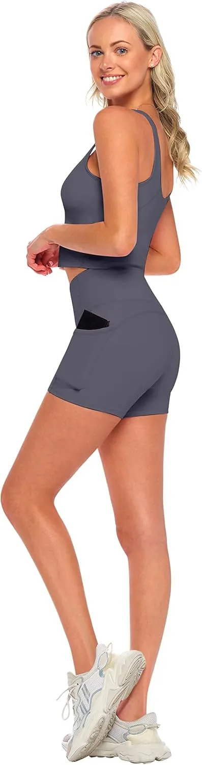 Natural Uniforms Women's High Waist Yoga Shorts with Tummy Control