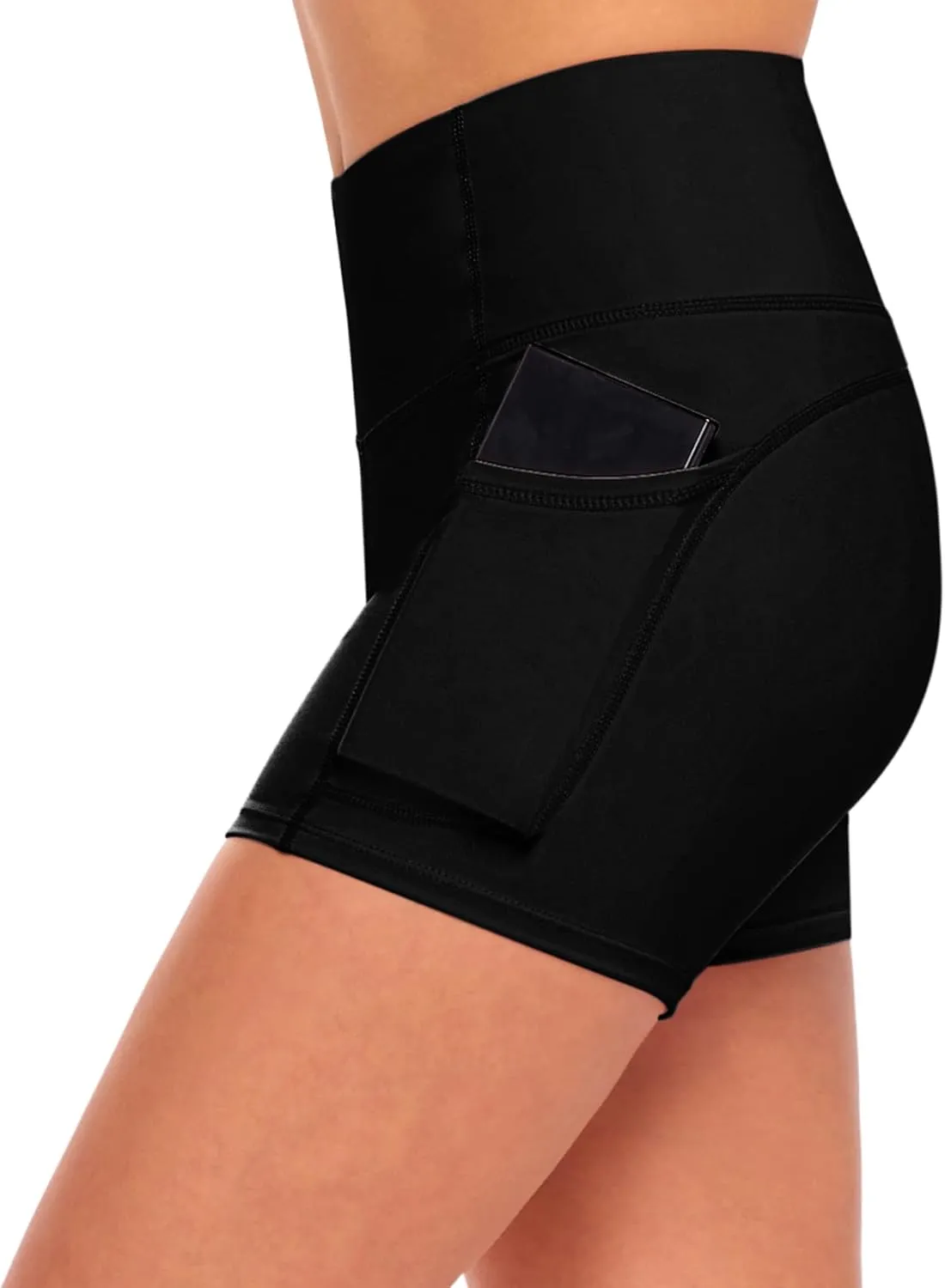 Natural Uniforms Women's High Waist Yoga Shorts with Tummy Control