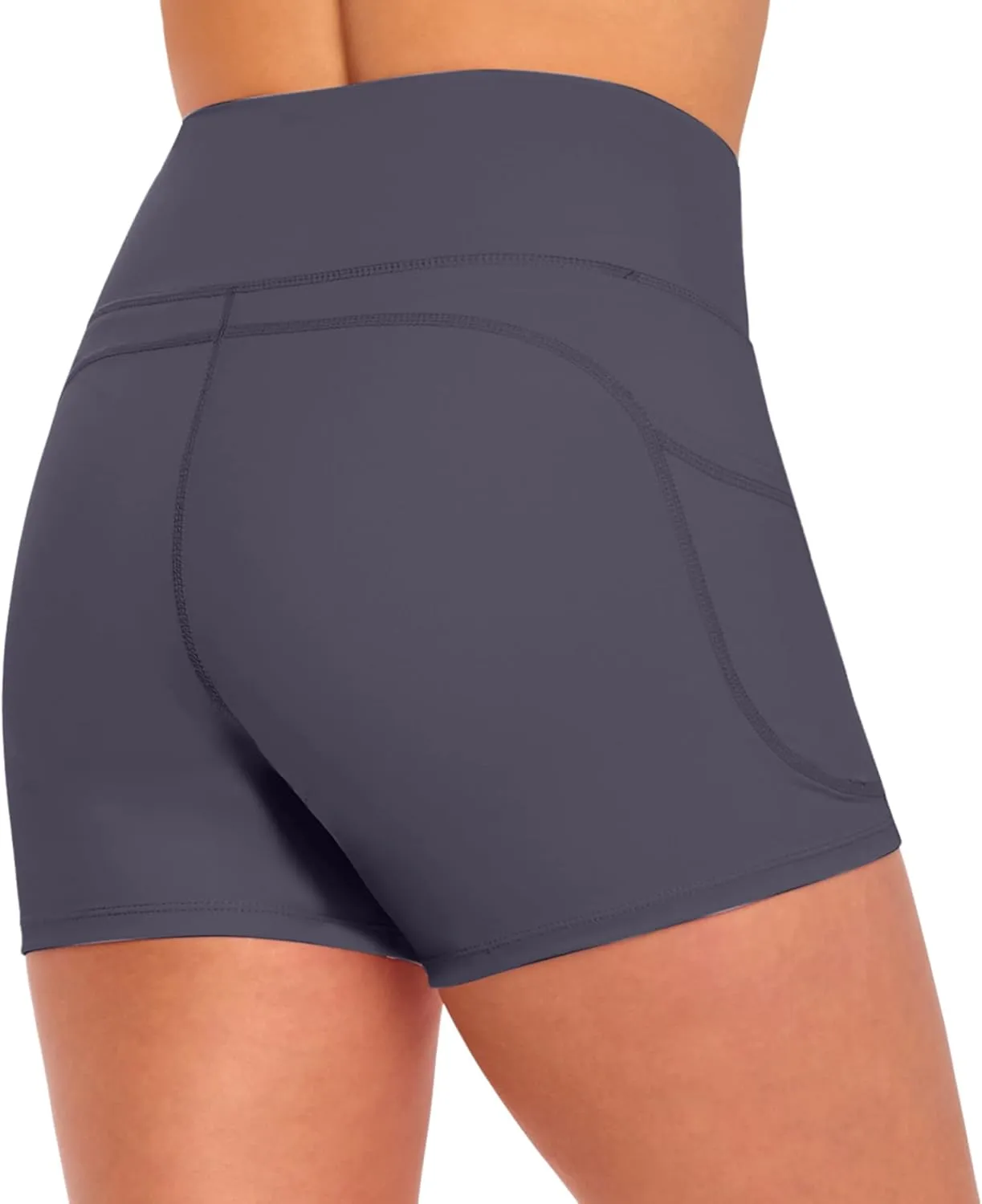 Natural Uniforms Women's High Waist Yoga Shorts with Tummy Control