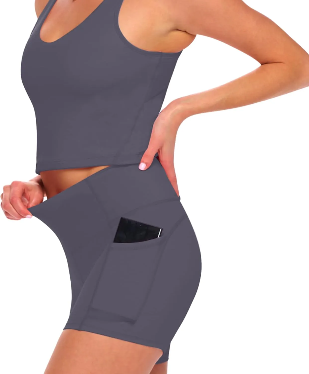Natural Uniforms Women's High Waist Yoga Shorts with Tummy Control