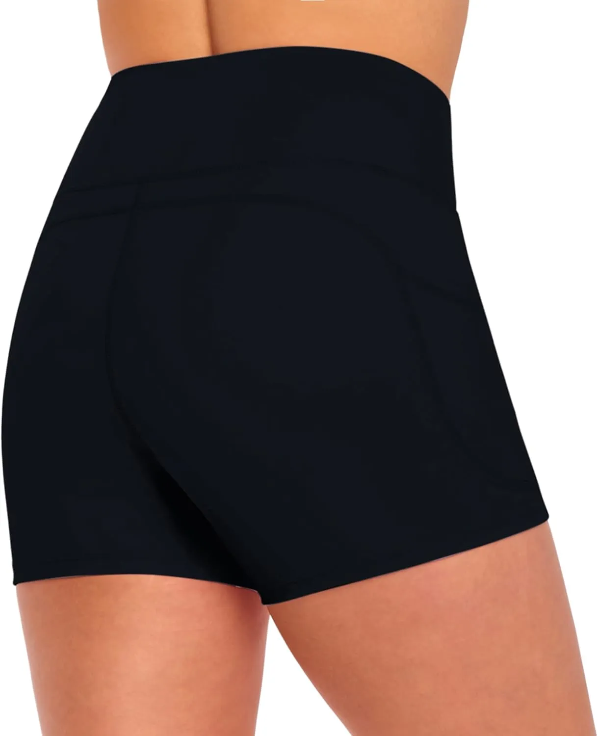 Natural Uniforms Women's High Waist Yoga Shorts with Tummy Control