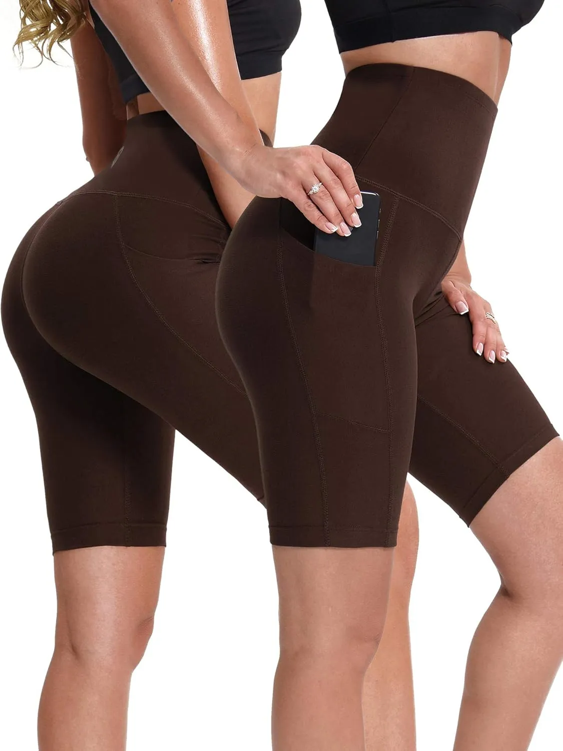 NELEUS Women's 8" Biker Shorts High Waist Tummy Control Workout Running Shorts for Gym Yoga