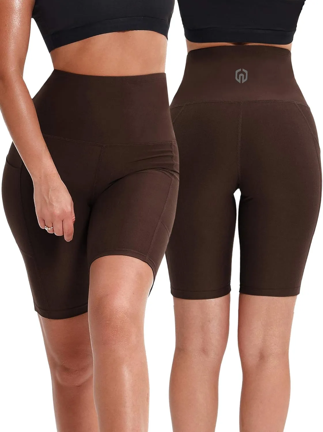 NELEUS Women's 8" Biker Shorts High Waist Tummy Control Workout Running Shorts for Gym Yoga