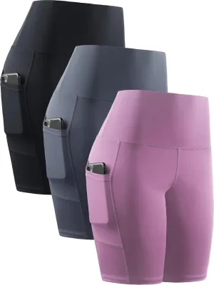 NELEUS Women's 8" Biker Shorts High Waist Tummy Control Workout Running Shorts for Gym Yoga