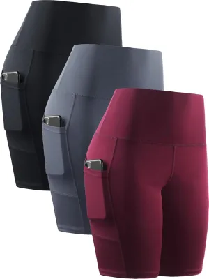 NELEUS Women's 8" Biker Shorts High Waist Tummy Control Workout Running Shorts for Gym Yoga