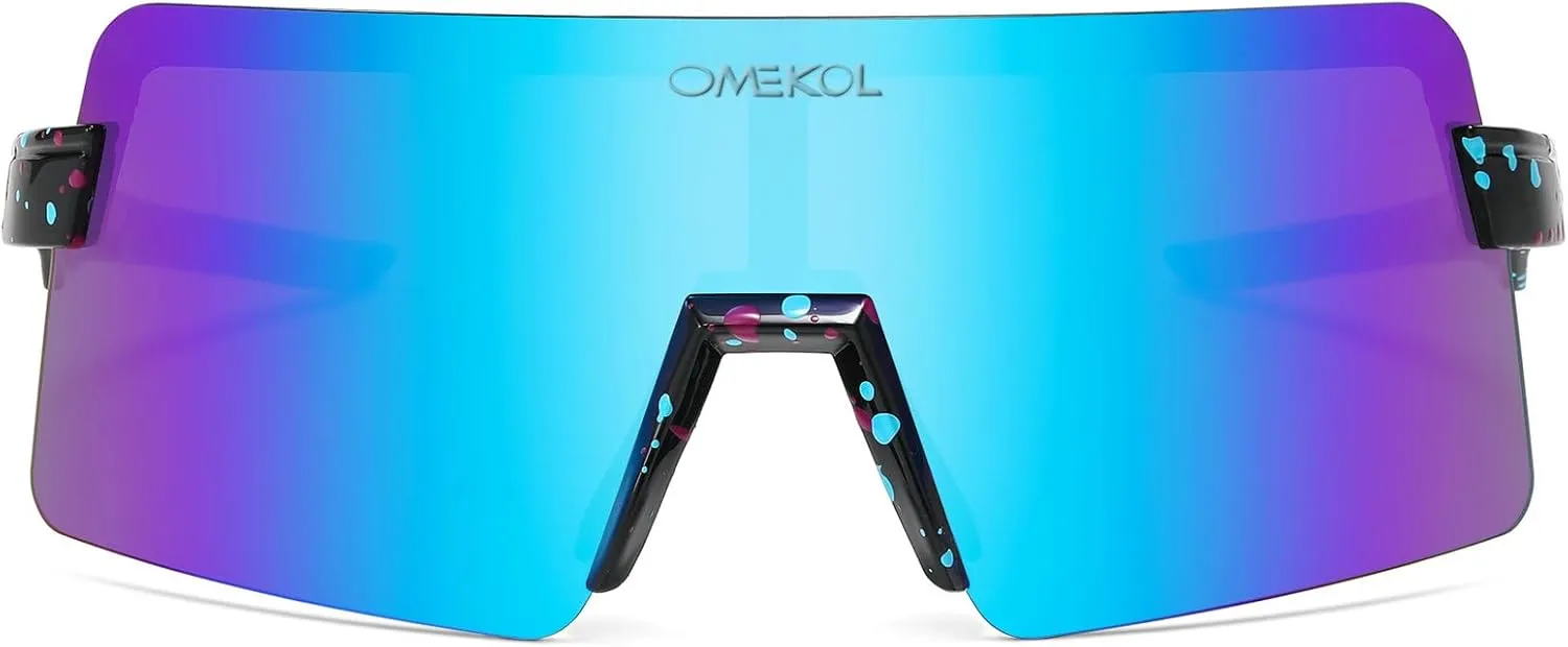 OMEKOL Two Sizes For Adults and Youth Polarized Sunglasses Men Women Outdoor Sport Baseball Glasses UV400 Cycling Eyewear