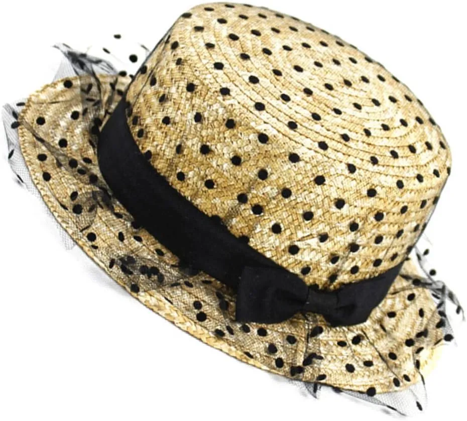 Outdoor Sun Protection for Women Beautiful Bow Design Breathable Lace Wide Brim Fisherman Hat for Beach Vacations Summer Activities Multi