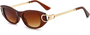 Oval Cat Eye Sunglasses Women Men Retro Small Cute Trendy Sunglasses 90s Vintage Shades