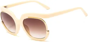 Oversize Half frame Sunglasses Women Big Frame Ladies Shades Luxury Black Sun Glasses Female UV400