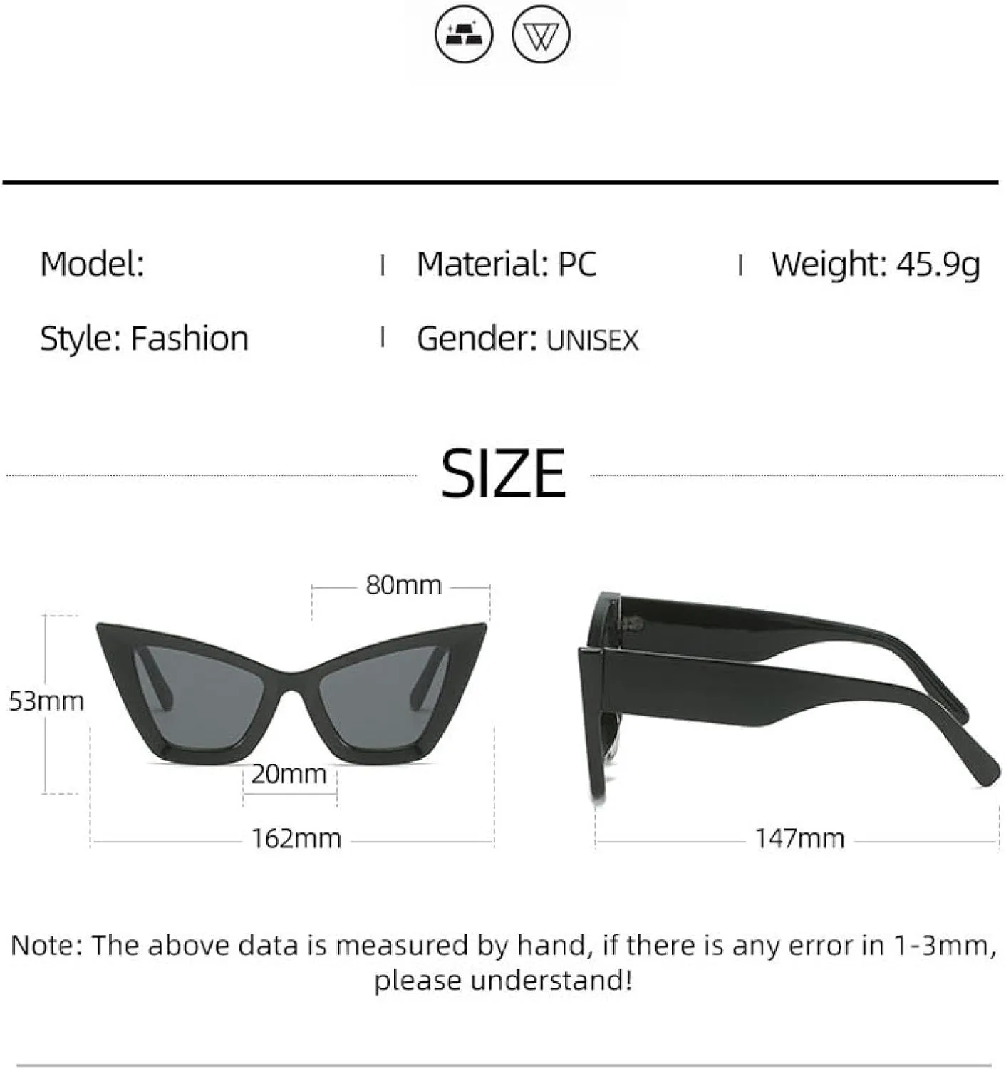 Oversized Cat Eye Women Sunglasses Uv400