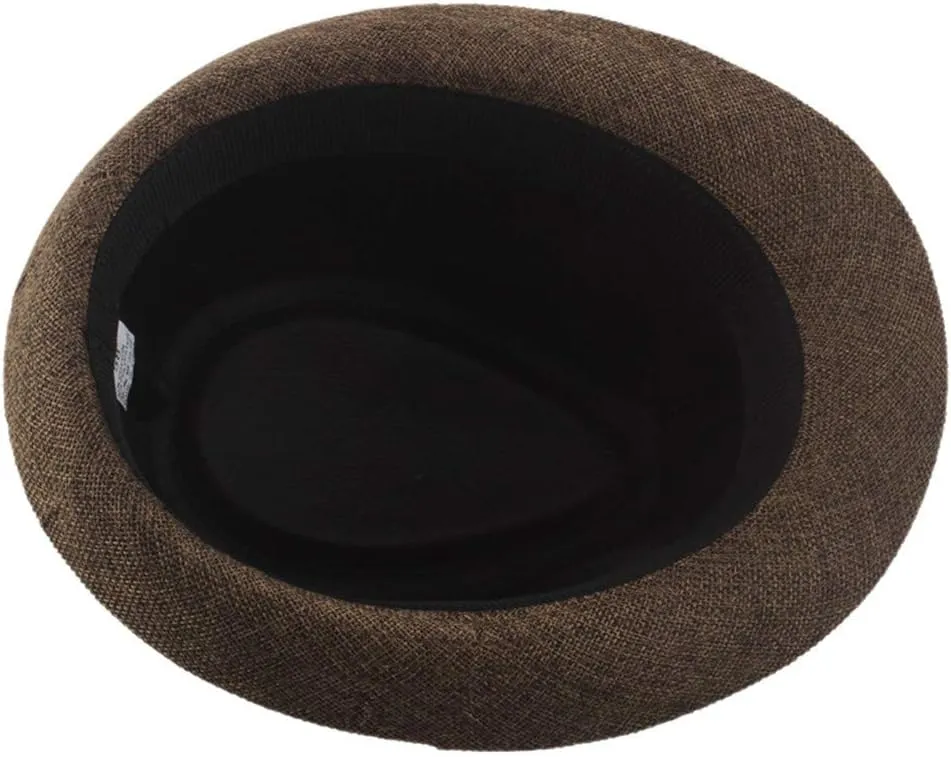 Panama Beach Sun Hat Mens Womens Straw Wide Brim Beach Belt Buckle Fedora Hat Packable Short Brim Roll Up Travel Hat