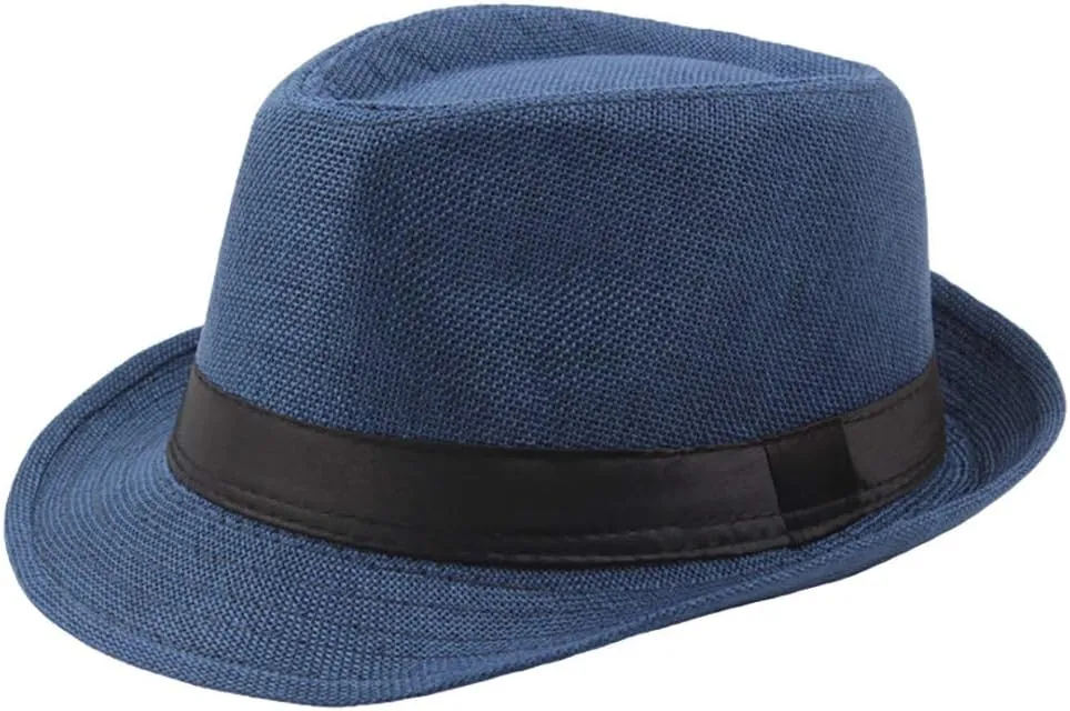 Panama Beach Sun Hat Mens Womens Straw Wide Brim Beach Belt Buckle Fedora Hat Packable Short Brim Roll Up Travel Hat