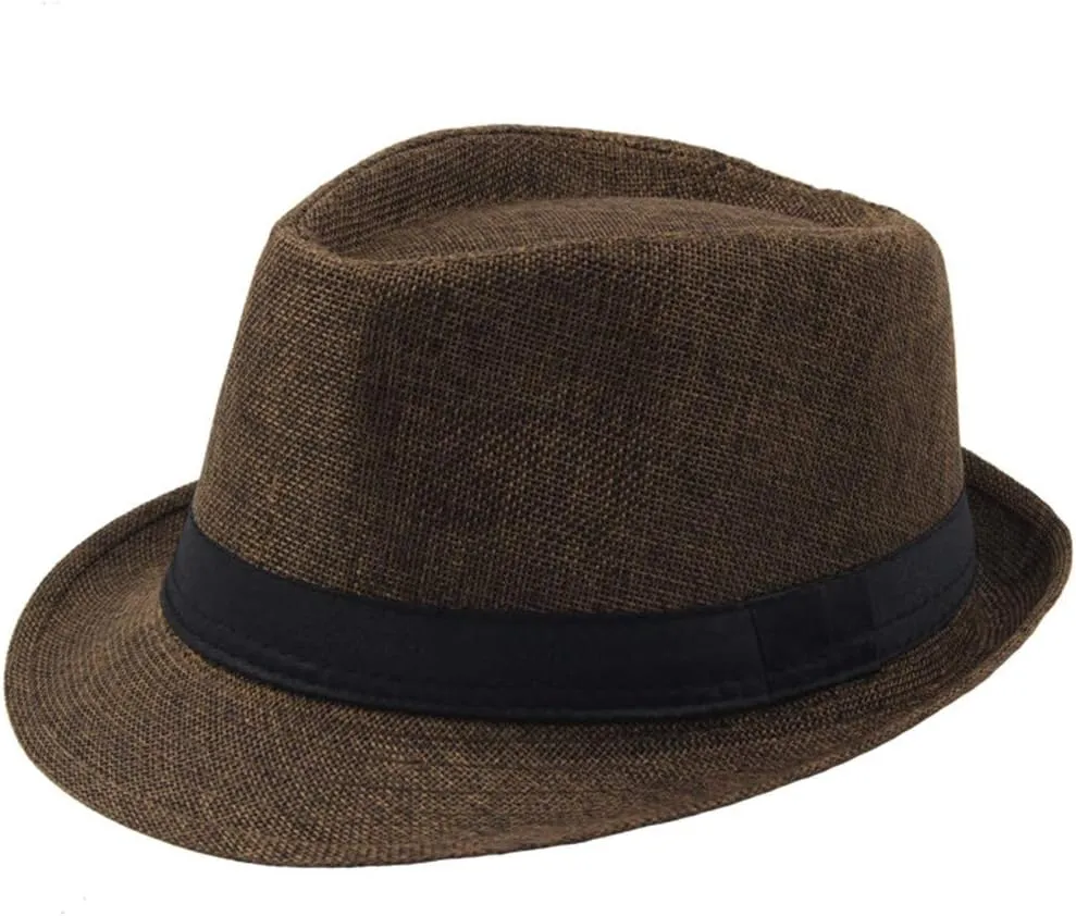 Panama Beach Sun Hat Mens Womens Straw Wide Brim Beach Belt Buckle Fedora Hat Packable Short Brim Roll Up Travel Hat