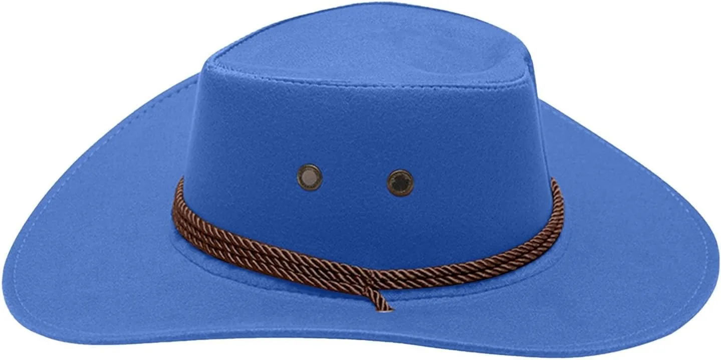 Panama Hat Men Women Wide Brim UV Protection UPF 50  Caps Adjustable Cowboy Hats with Chin Cord Retro Felt Caps Womens Mens